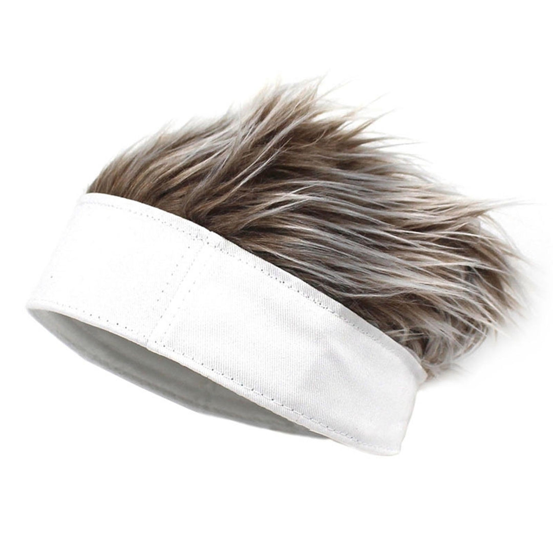 Fashion Wig Hat Curved Brim Easy to Wear Comfortable Male Fake Hair Cap for Going Out Image 12