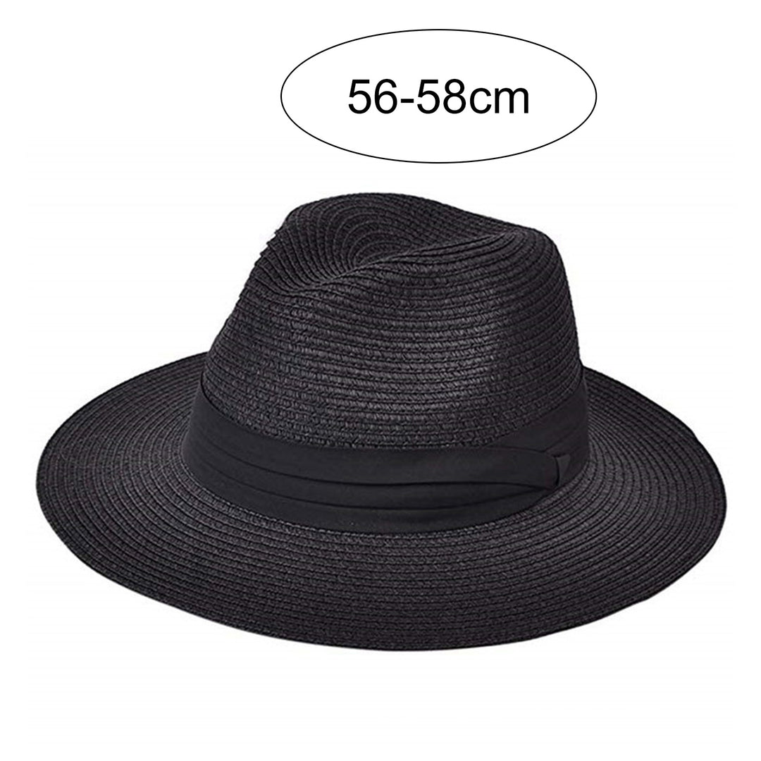 Ladies Hat Wide Brim Sun Protection Wide Applications Simple Pure Color Straw Hat for Beach Image 7