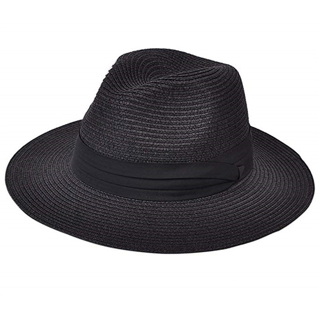 Ladies Hat Wide Brim Sun Protection Wide Applications Simple Pure Color Straw Hat for Beach Image 8