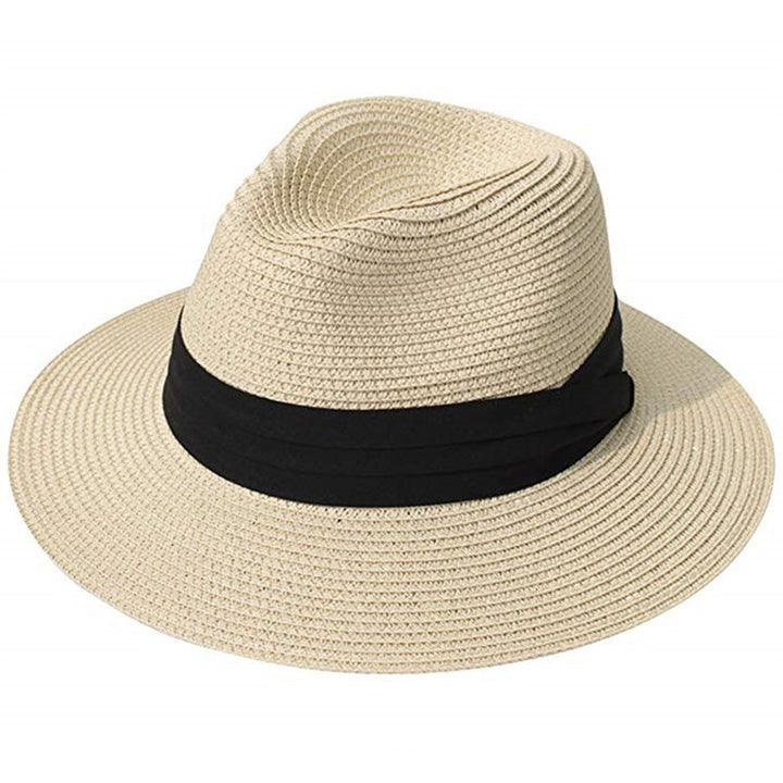 Ladies Hat Wide Brim Sun Protection Wide Applications Simple Pure Color Straw Hat for Beach Image 10