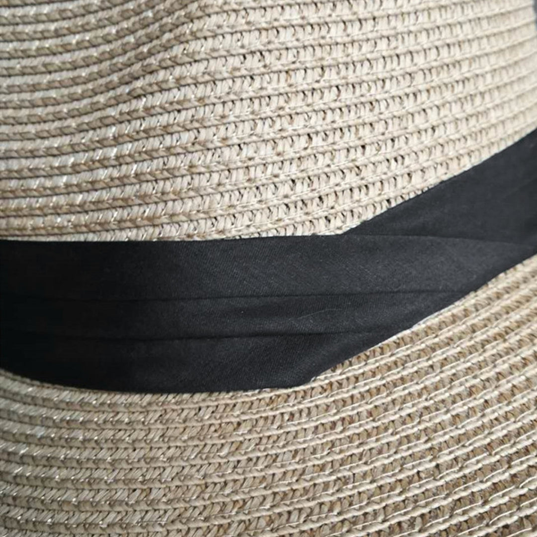 Ladies Hat Wide Brim Sun Protection Wide Applications Simple Pure Color Straw Hat for Beach Image 12