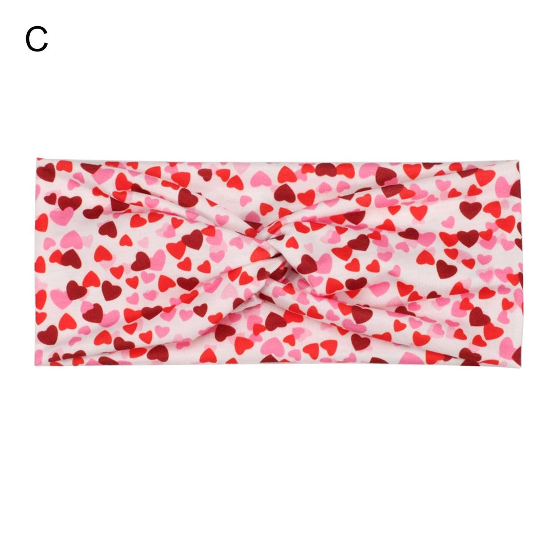 Heart Print Good Stretchy Makeup Headband Skin-touch Fashion Cross Sport Head Wrap Hair Accessories Image 1