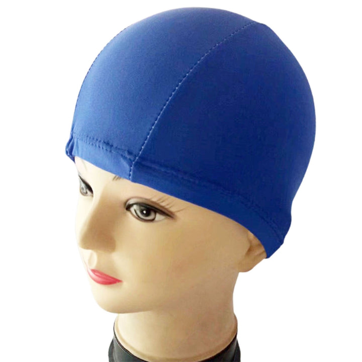 Swimming Hat Unisex Solid Color Stretchy Ear Protection Bathing Caps for Swimming Pool Image 6