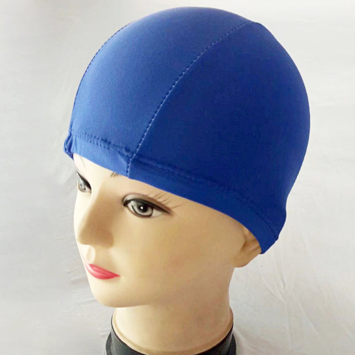 Swimming Hat Unisex Solid Color Stretchy Ear Protection Bathing Caps for Swimming Pool Image 8