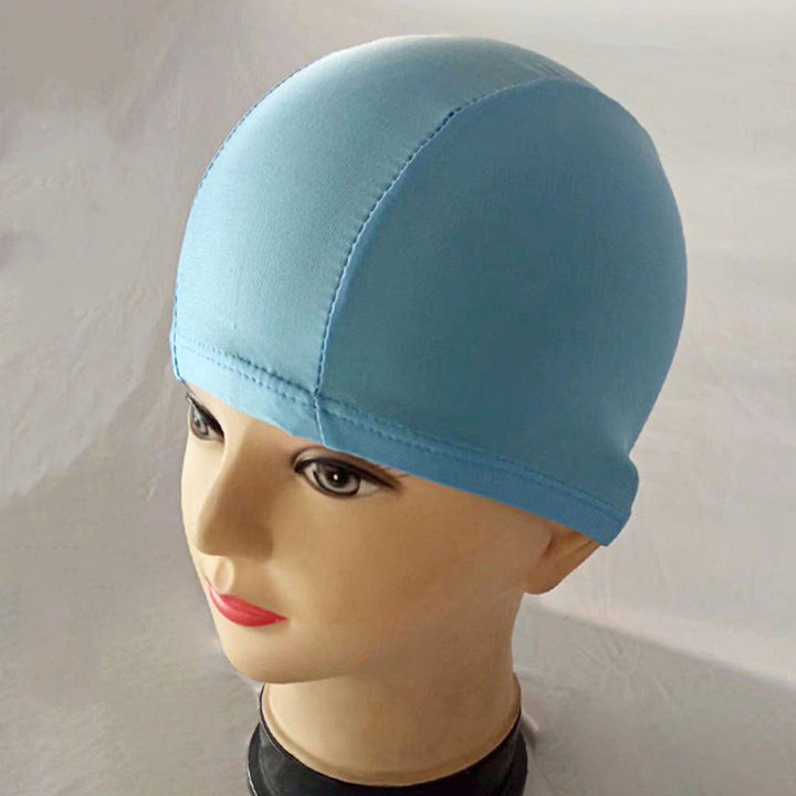 Swimming Hat Unisex Solid Color Stretchy Ear Protection Bathing Caps for Swimming Pool Image 9