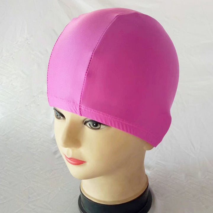 Swimming Hat Unisex Solid Color Stretchy Ear Protection Bathing Caps for Swimming Pool Image 10