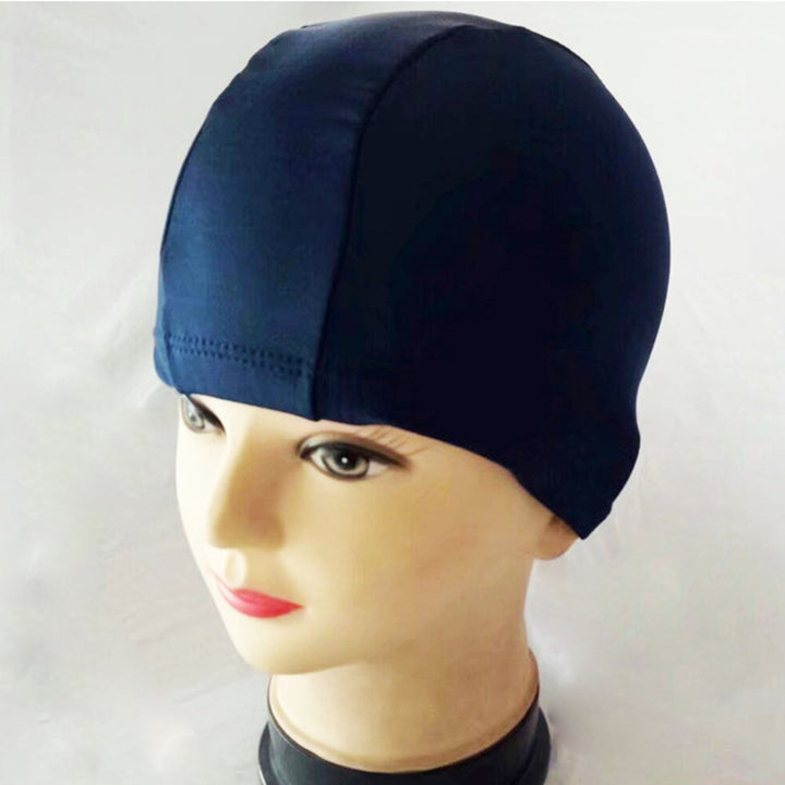 Swimming Hat Unisex Solid Color Stretchy Ear Protection Bathing Caps for Swimming Pool Image 12