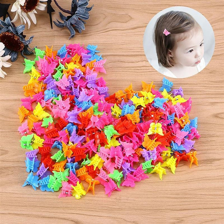 30 Pcs/Set Children Hairpins Solid Color Butterfly Shape Small Plastic Kids Hair Clips for Gift Image 3