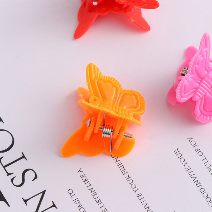 30 Pcs/Set Children Hairpins Solid Color Butterfly Shape Small Plastic Kids Hair Clips for Gift Image 7