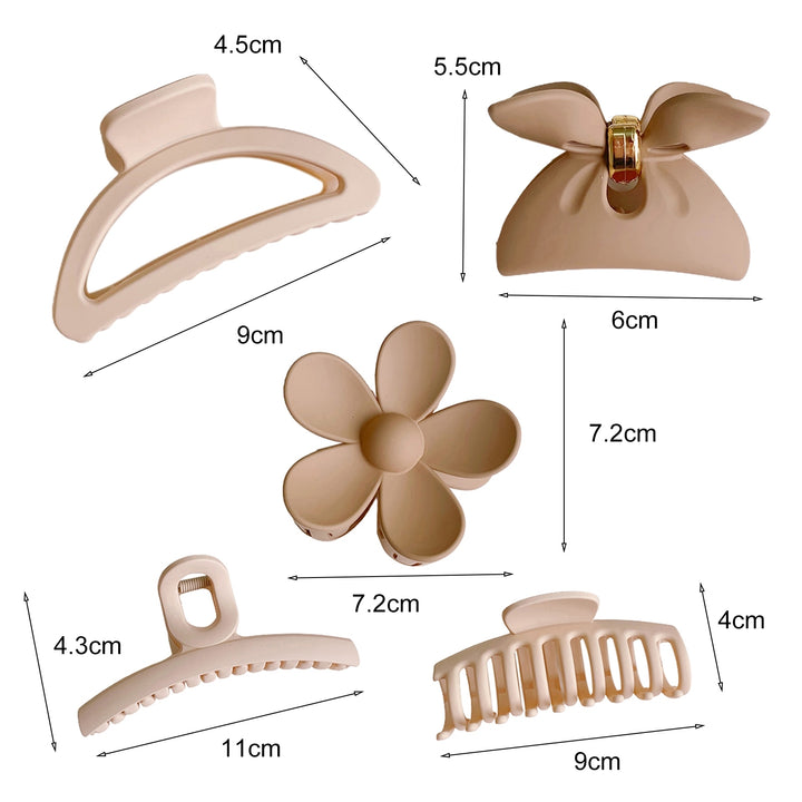 Hair Claws Non-Slip Solid Color Multi Shape Stable Hair Grips for Home Image 11