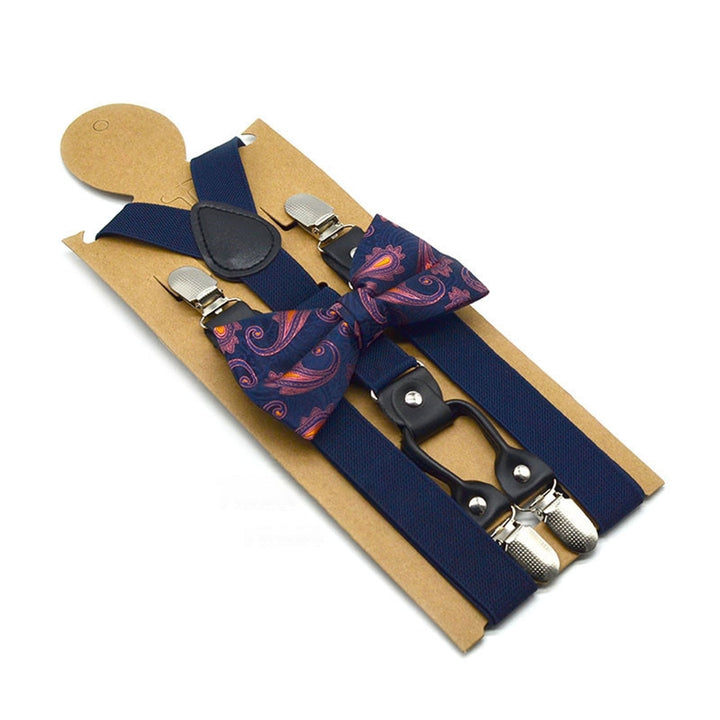 1 Set Adult Suspender Set Y-shaped Non-slip Solid Color Suspender Bow Tie for Wedding Image 9