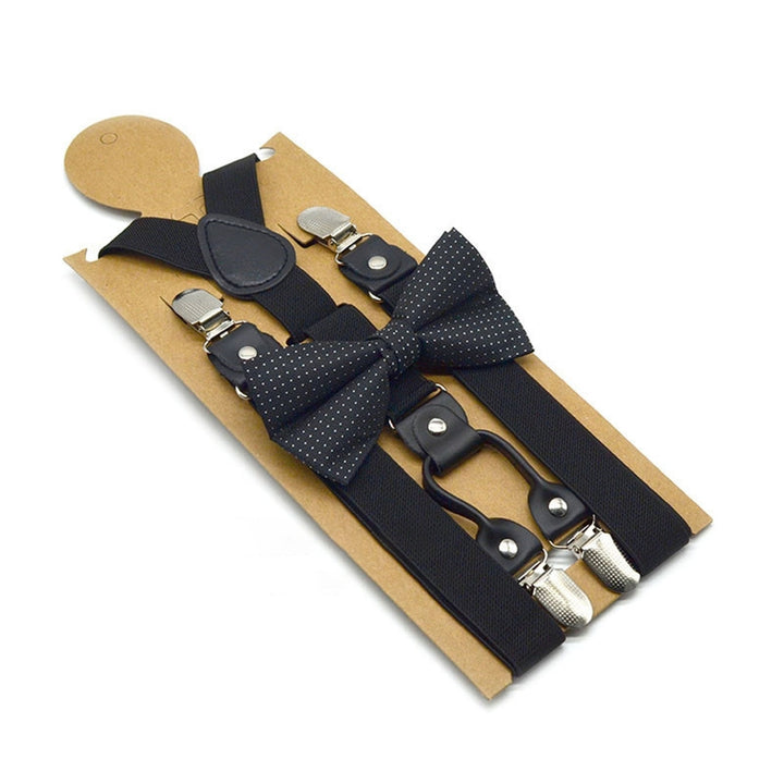 1 Set Adult Suspender Set Y-shaped Non-slip Solid Color Suspender Bow Tie for Wedding Image 10