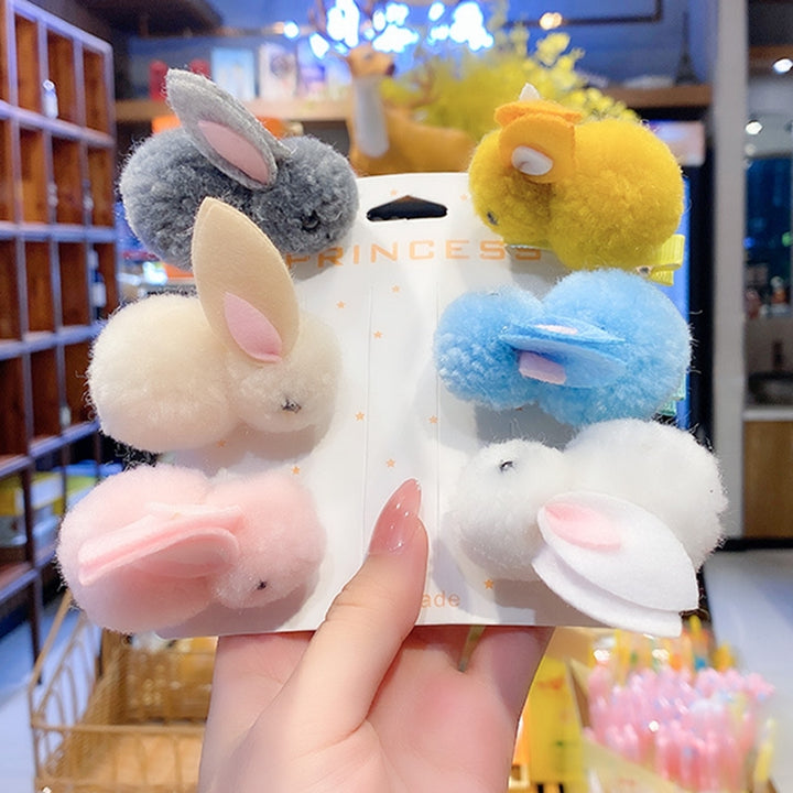 Convenient Hair Clip Excellent Workmanship Colorful Cartoon Rabbit Shape Hair Pin for Kids Image 1