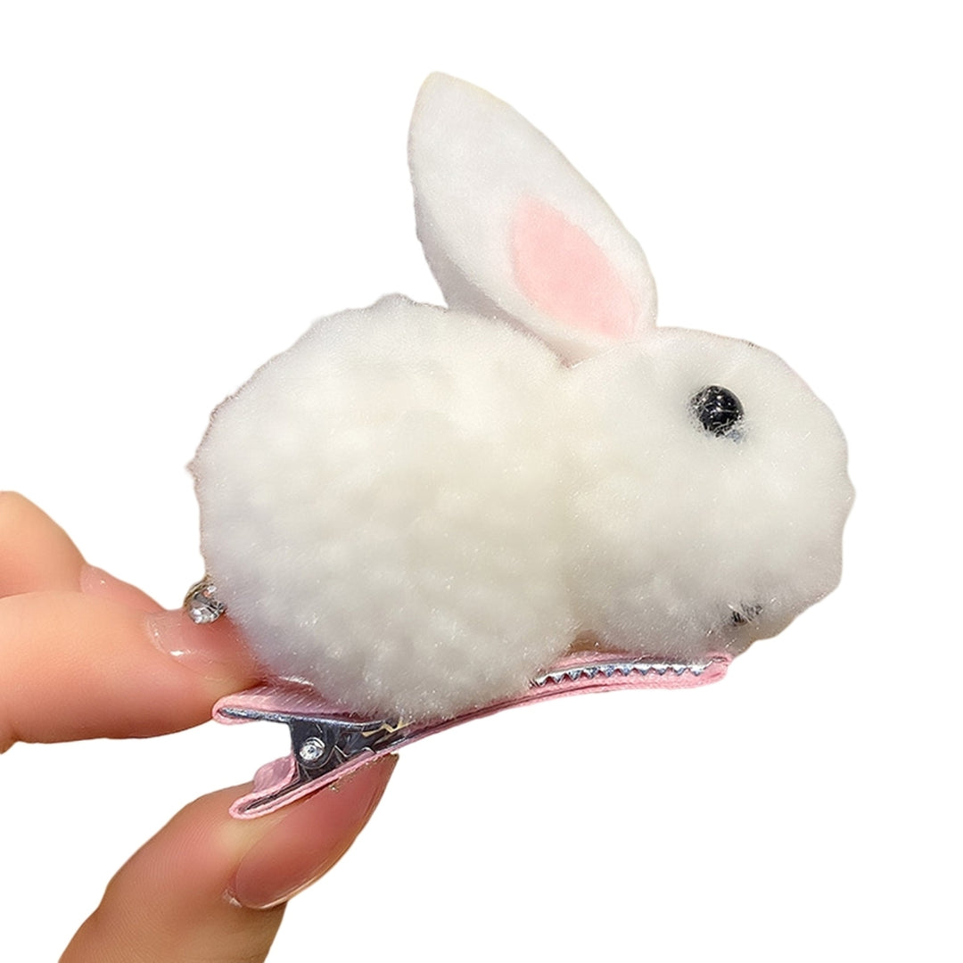 Convenient Hair Clip Excellent Workmanship Colorful Cartoon Rabbit Shape Hair Pin for Kids Image 2