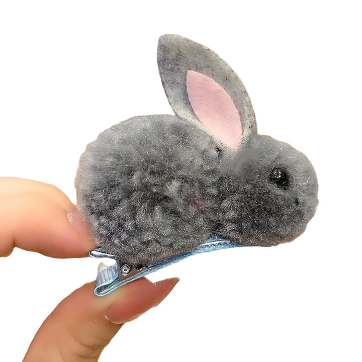 Convenient Hair Clip Excellent Workmanship Colorful Cartoon Rabbit Shape Hair Pin for Kids Image 3