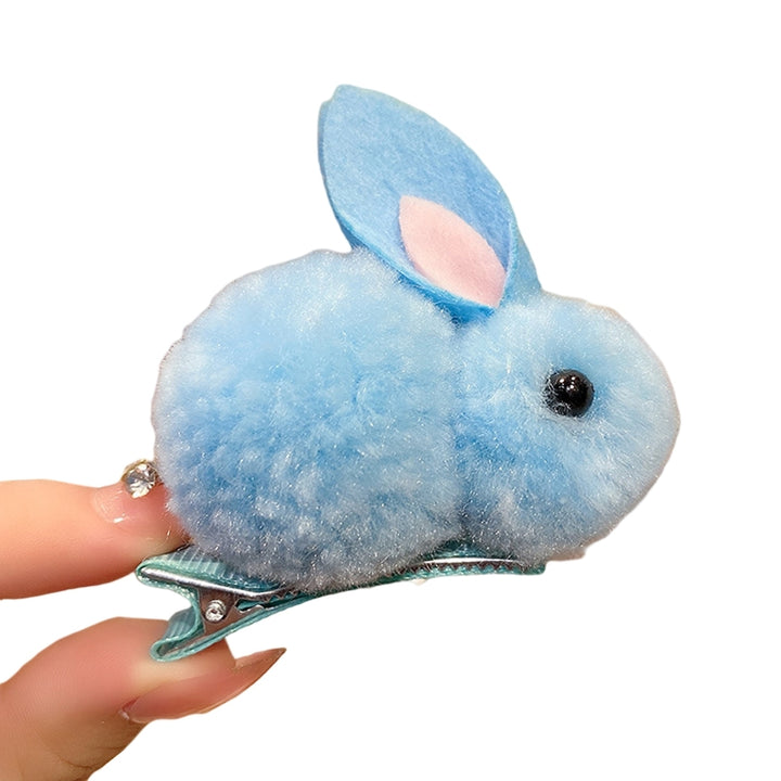 Convenient Hair Clip Excellent Workmanship Colorful Cartoon Rabbit Shape Hair Pin for Kids Image 4