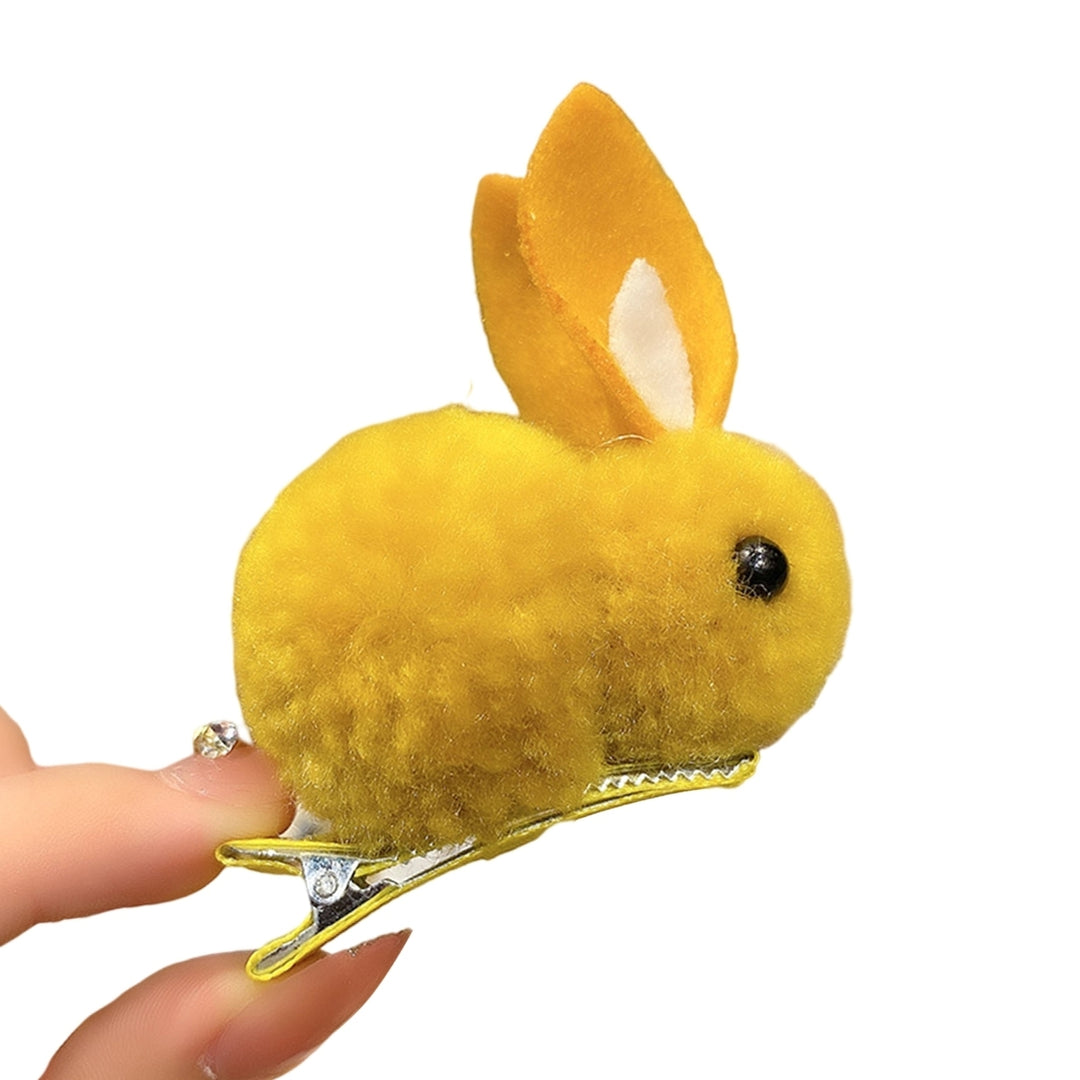 Convenient Hair Clip Excellent Workmanship Colorful Cartoon Rabbit Shape Hair Pin for Kids Image 4