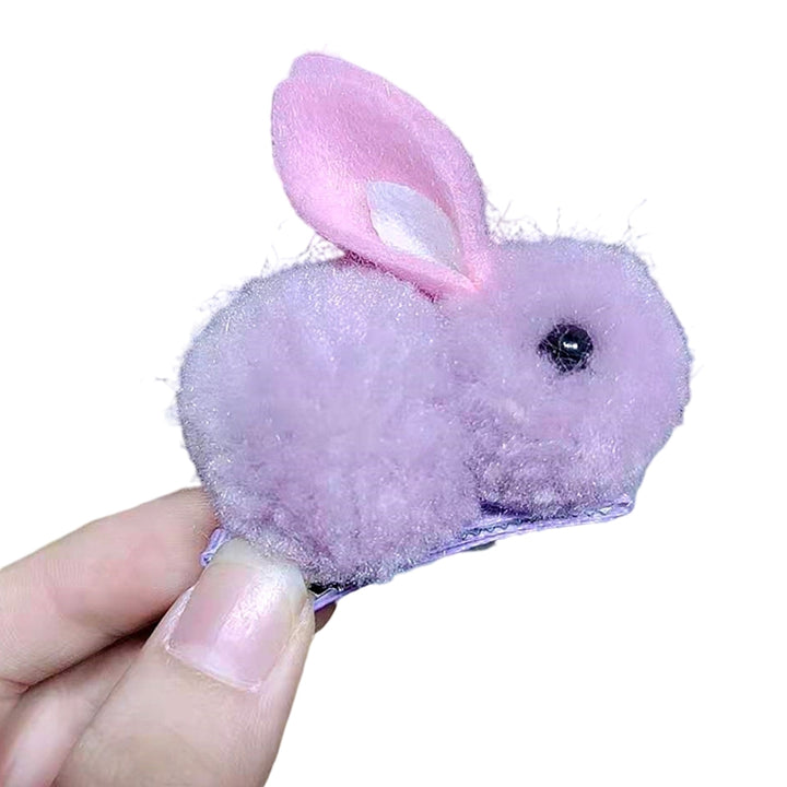 Convenient Hair Clip Excellent Workmanship Colorful Cartoon Rabbit Shape Hair Pin for Kids Image 6