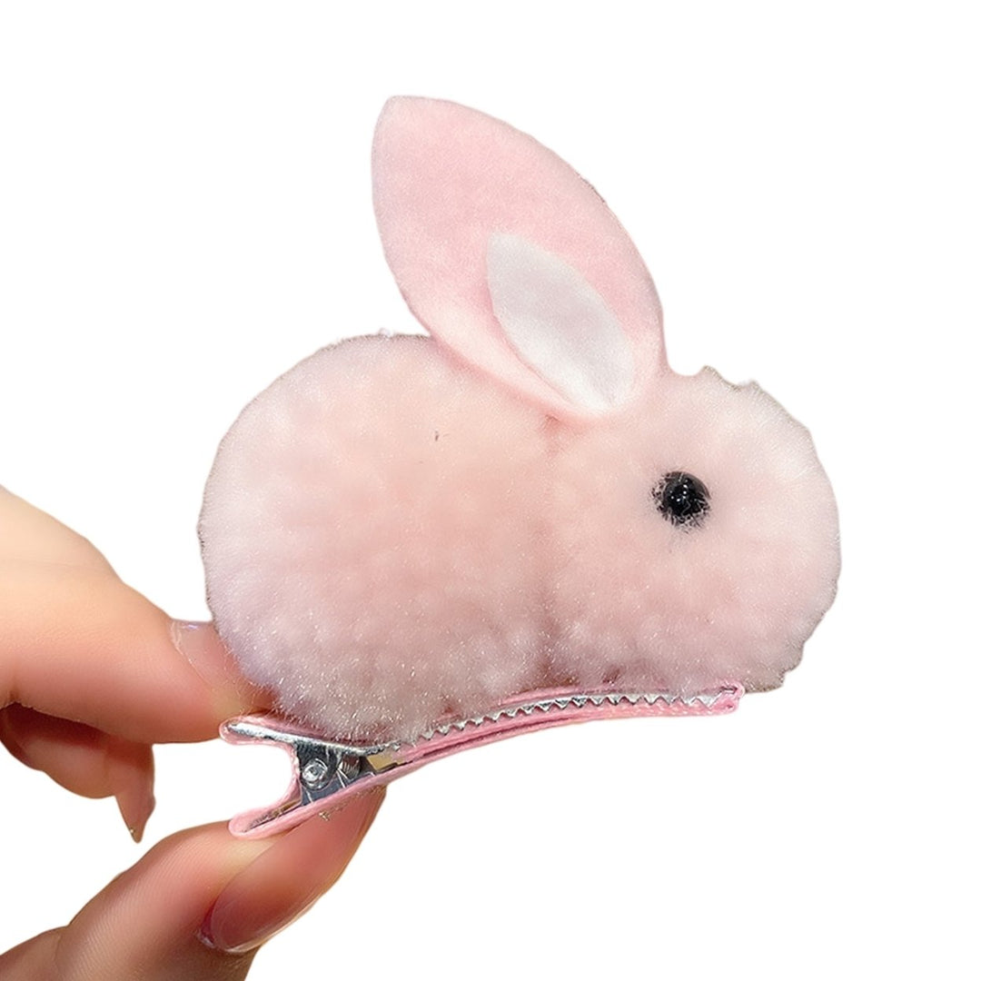 Convenient Hair Clip Excellent Workmanship Colorful Cartoon Rabbit Shape Hair Pin for Kids Image 1