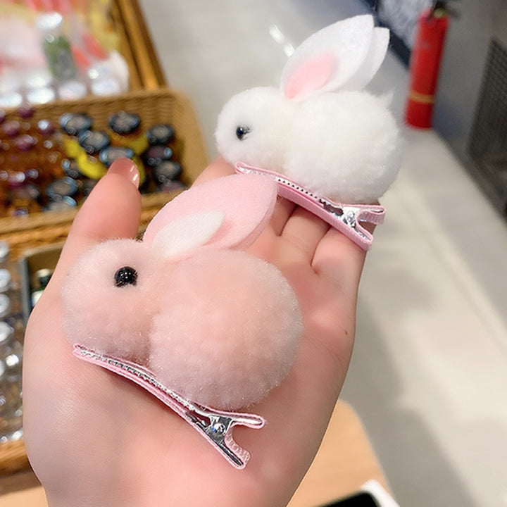 Convenient Hair Clip Excellent Workmanship Colorful Cartoon Rabbit Shape Hair Pin for Kids Image 9