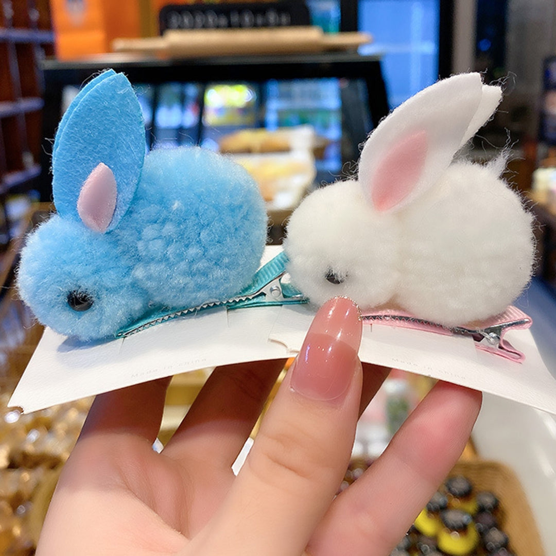 Convenient Hair Clip Excellent Workmanship Colorful Cartoon Rabbit Shape Hair Pin for Kids Image 11