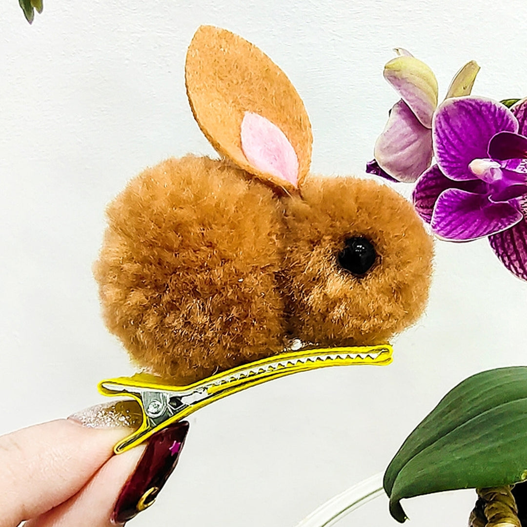 Convenient Hair Clip Excellent Workmanship Colorful Cartoon Rabbit Shape Hair Pin for Kids Image 12