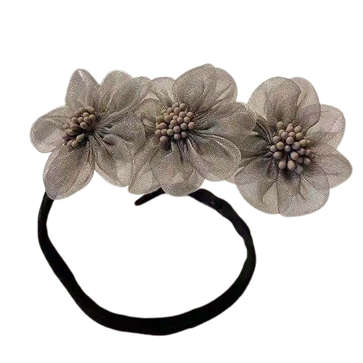 Convenient Simple All-match Meatball Head Hairpin Lady Elegant Chiffon Flowers Bun Hairband Hair Accessories Image 2