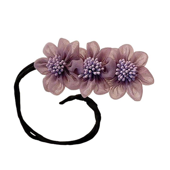 Convenient Simple All-match Meatball Head Hairpin Lady Elegant Chiffon Flowers Bun Hairband Hair Accessories Image 3