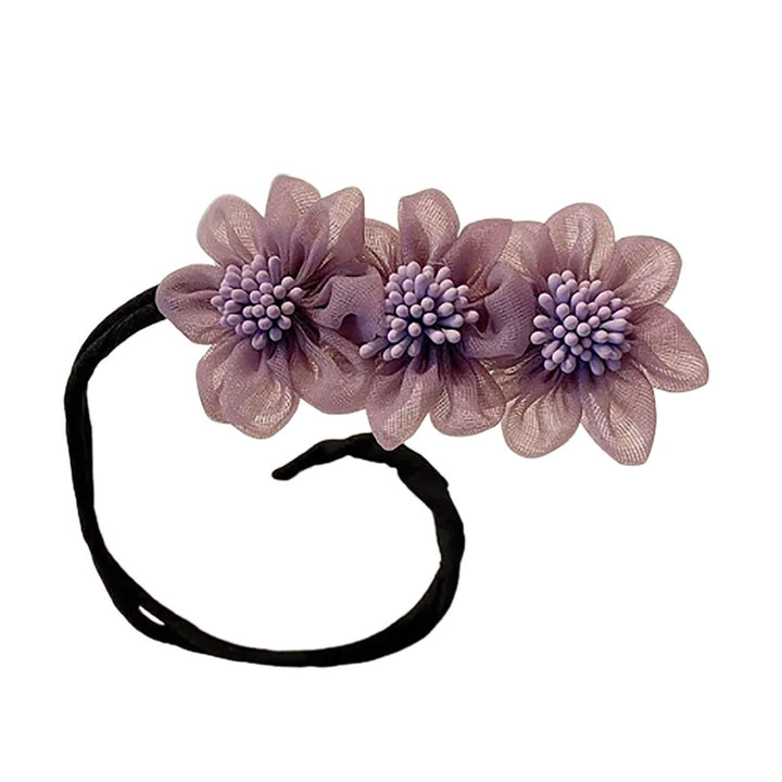 Convenient Simple All-match Meatball Head Hairpin Lady Elegant Chiffon Flowers Bun Hairband Hair Accessories Image 1