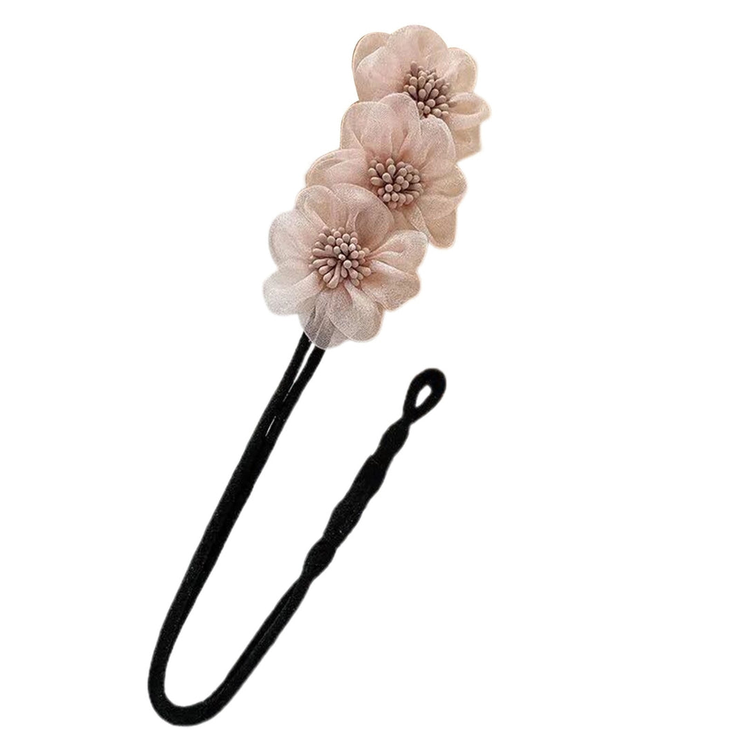 Convenient Simple All-match Meatball Head Hairpin Lady Elegant Chiffon Flowers Bun Hairband Hair Accessories Image 4