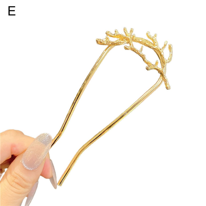 U-shaped Tassel Faux Pearls Hair Fork Gift Women Elegant Bowknot Rhinestone Hair Stick Hair Accessories Image 1