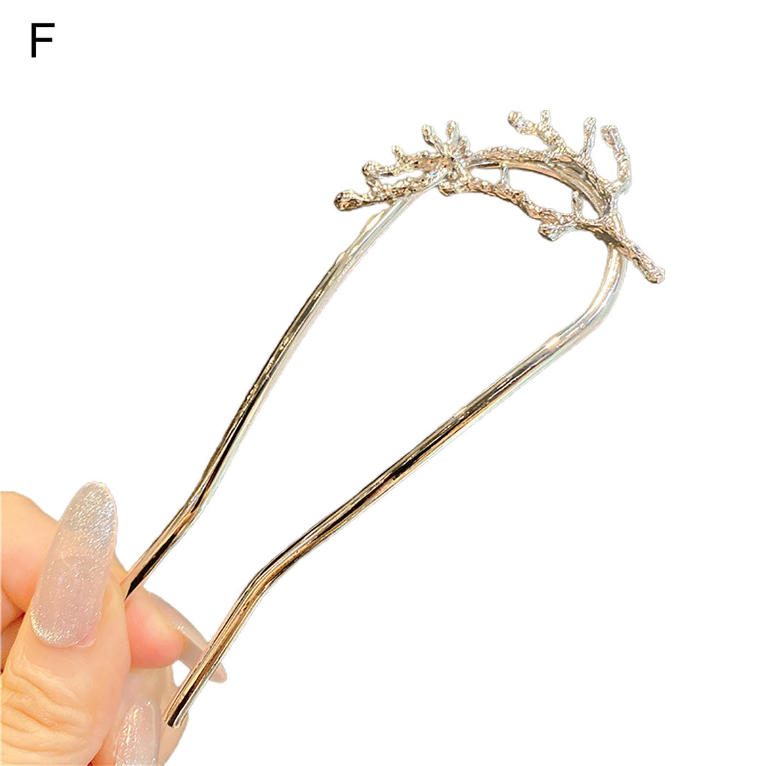 U-shaped Tassel Faux Pearls Hair Fork Gift Women Elegant Bowknot Rhinestone Hair Stick Hair Accessories Image 7