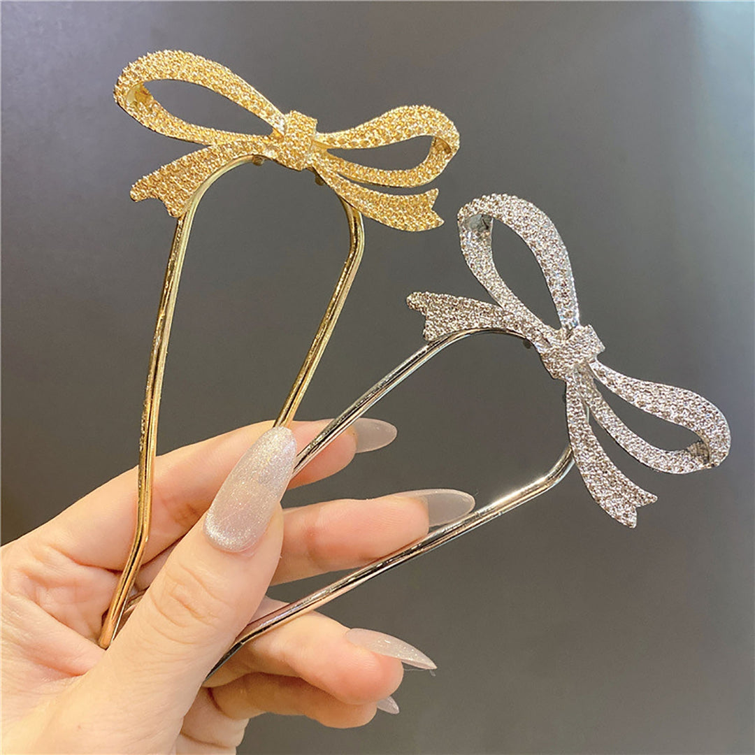 U-shaped Tassel Faux Pearls Hair Fork Gift Women Elegant Bowknot Rhinestone Hair Stick Hair Accessories Image 9