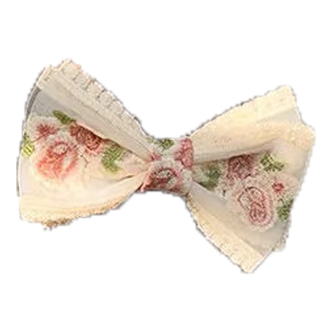 Hair Clip Exquisite Shape Wear-Resistant Lace Bow-knot Hair Pin Women Headdress for Girl Image 1
