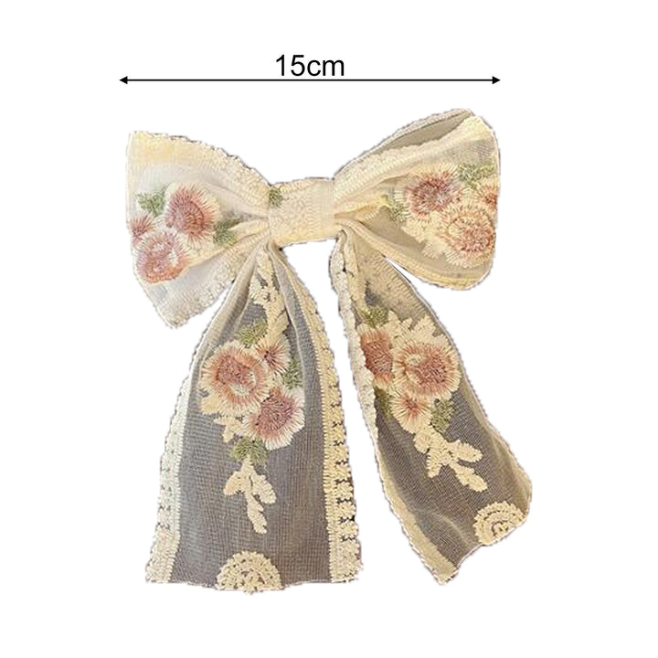Hair Clip Exquisite Shape Wear-Resistant Lace Bow-knot Hair Pin Women Headdress for Girl Image 9