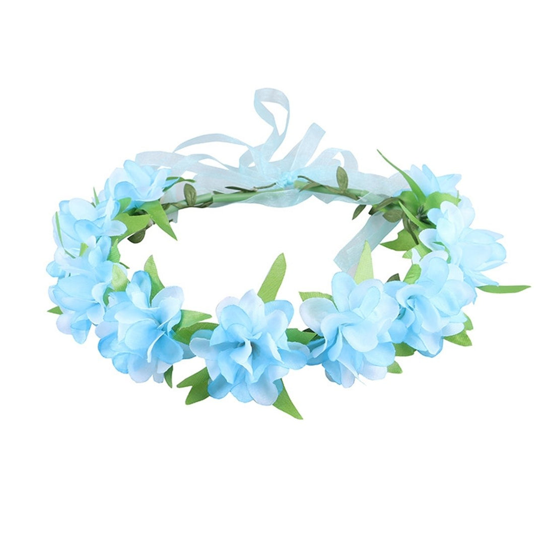 Bridal Wreath Realistic Looking Highly Simulated Fabric Bridal Hair Garland Headpiece Headwear Decor for Girl Image 1