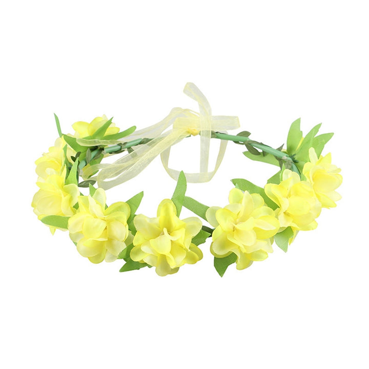 Bridal Wreath Realistic Looking Highly Simulated Fabric Bridal Hair Garland Headpiece Headwear Decor for Girl Image 3