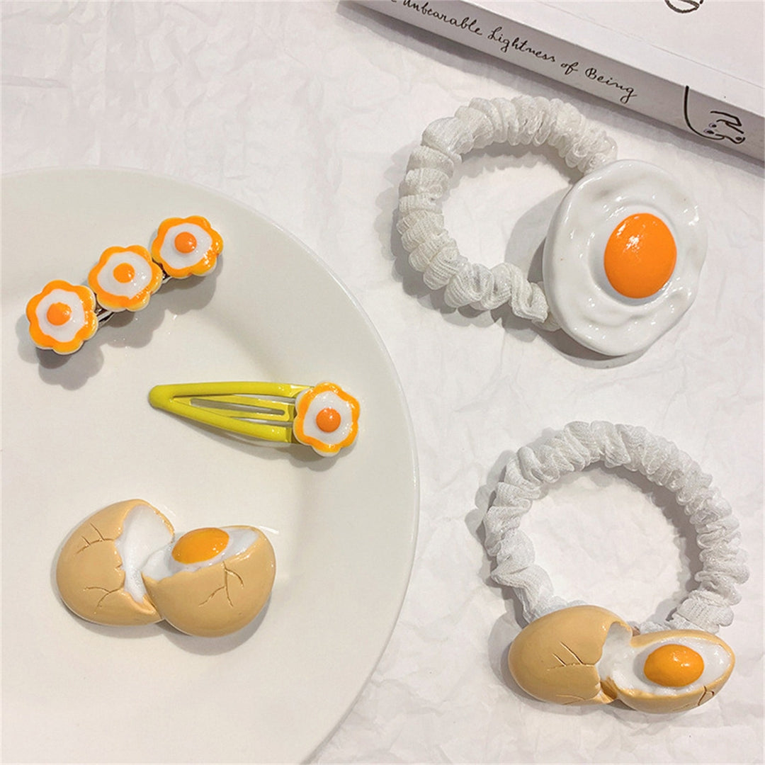Hair Clip Creative Shape Super Soft 5 Styles Poached Egg Shape BB Clip Hairpin Decor for Daily Wear Image 10