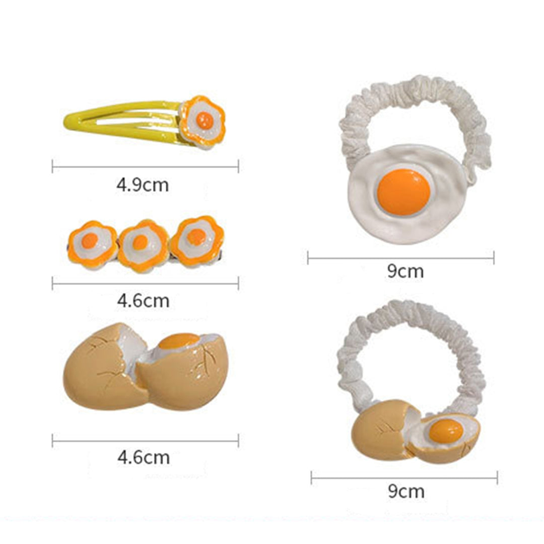 Hair Clip Creative Shape Super Soft 5 Styles Poached Egg Shape BB Clip Hairpin Decor for Daily Wear Image 11