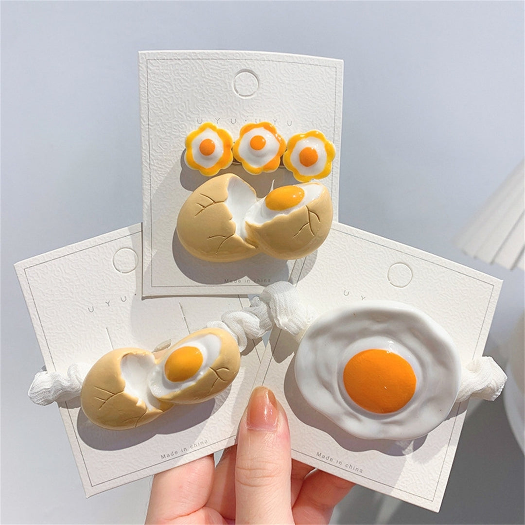 Hair Clip Creative Shape Super Soft 5 Styles Poached Egg Shape BB Clip Hairpin Decor for Daily Wear Image 12