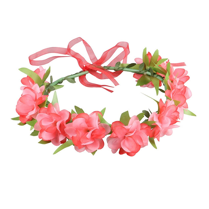 Bridal Wreath Realistic Looking Highly Simulated Fabric Bridal Hair Garland Headpiece Headwear Decor for Girl Image 6