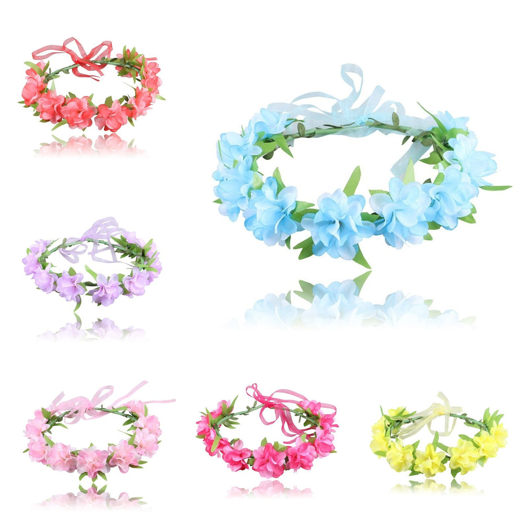 Bridal Wreath Realistic Looking Highly Simulated Fabric Bridal Hair Garland Headpiece Headwear Decor for Girl Image 8