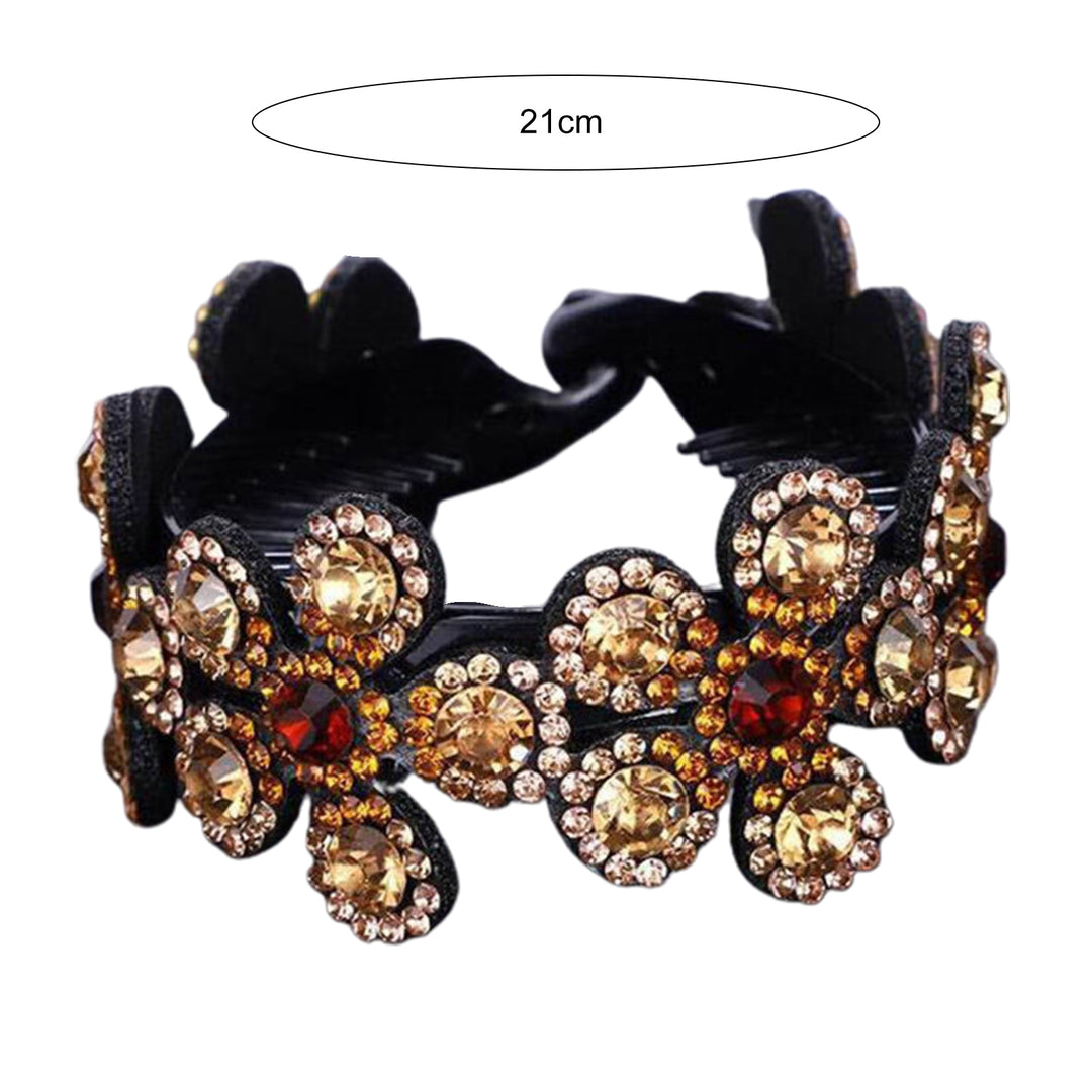 Dense Tooth Simple Meatball Head Hairpin All-match Rhinestone Flower Shape Hair Claw Hair Styling Tool Image 11