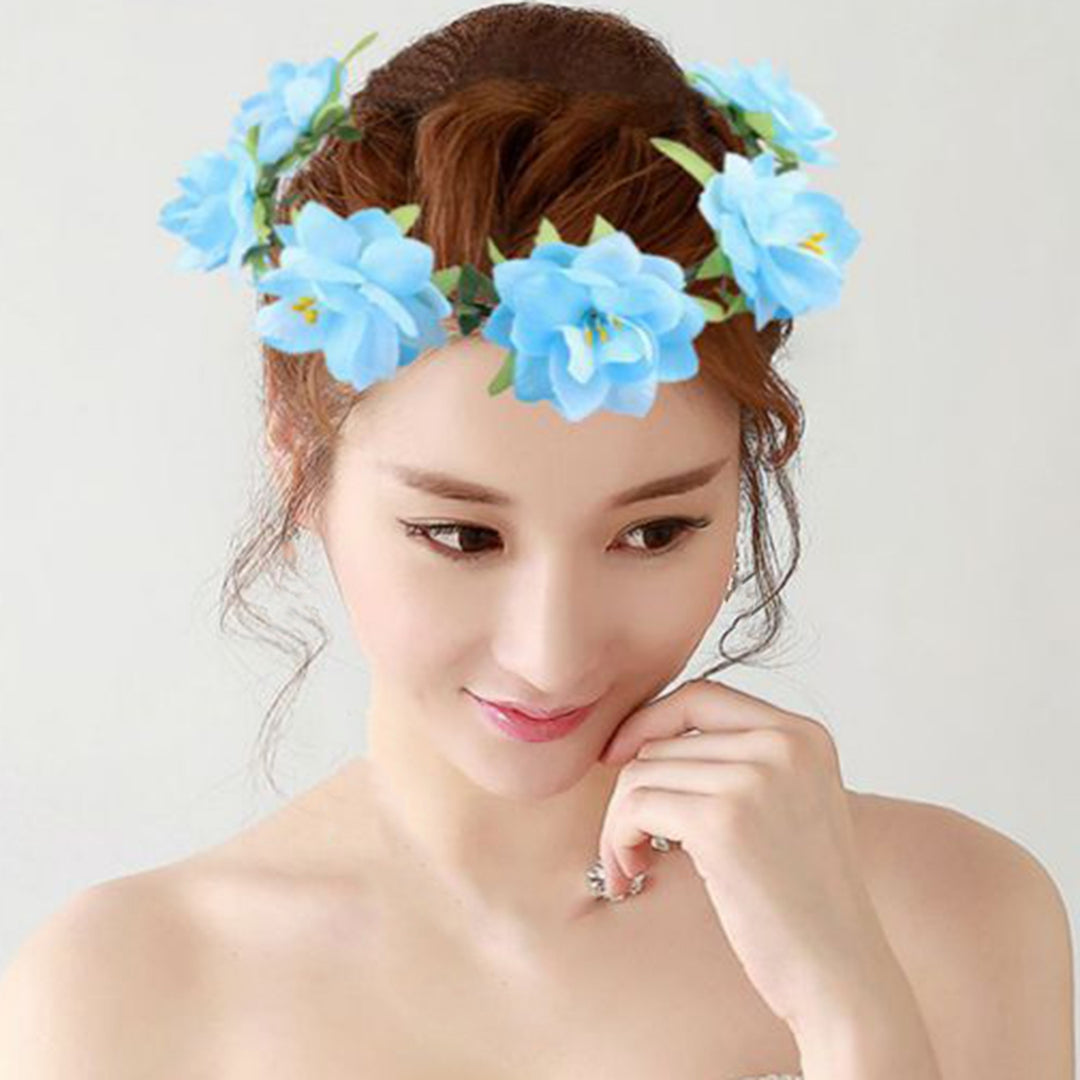 Bridal Wreath Realistic Looking Highly Simulated Fabric Bridal Hair Garland Headpiece Headwear Decor for Girl Image 10