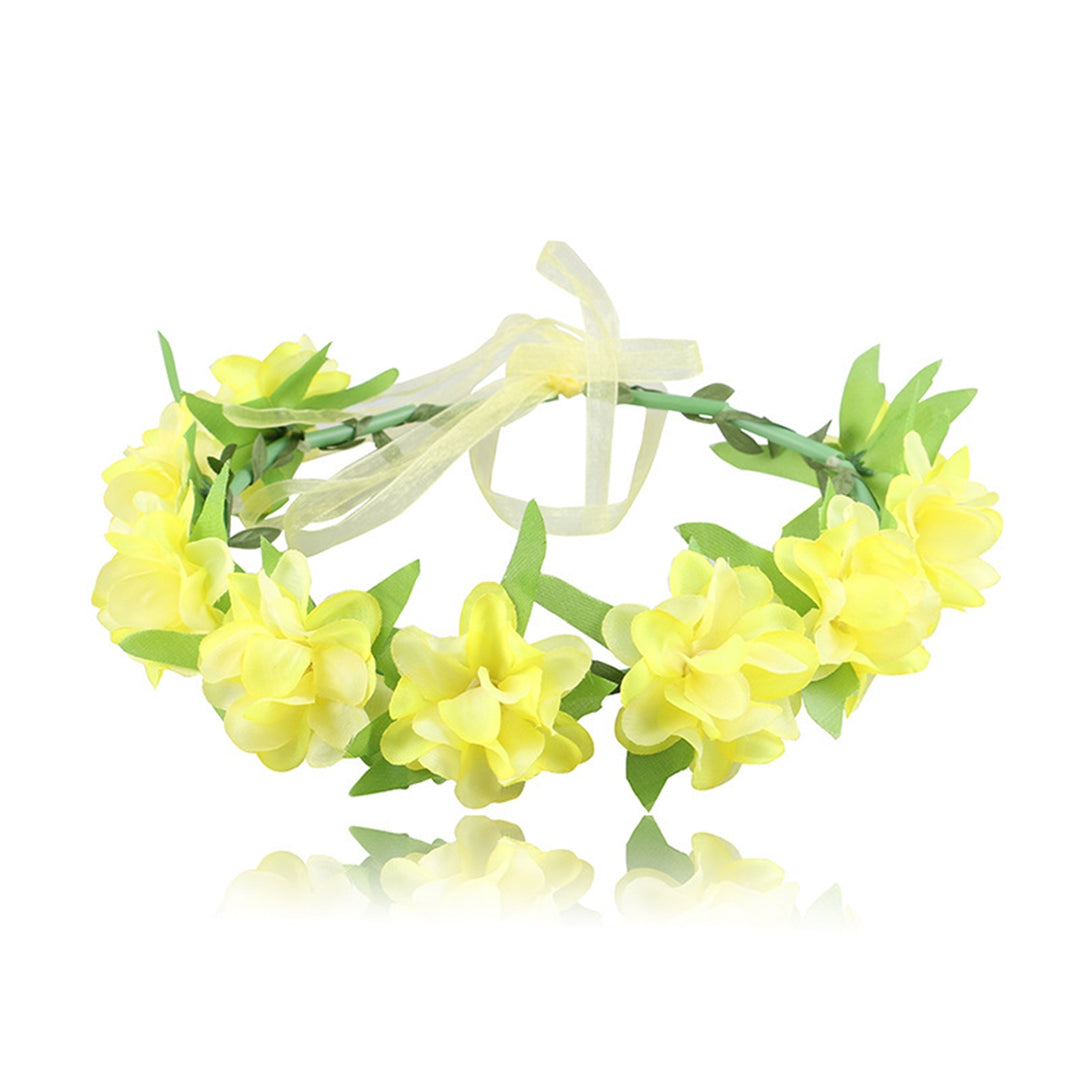 Bridal Wreath Realistic Looking Highly Simulated Fabric Bridal Hair Garland Headpiece Headwear Decor for Girl Image 11