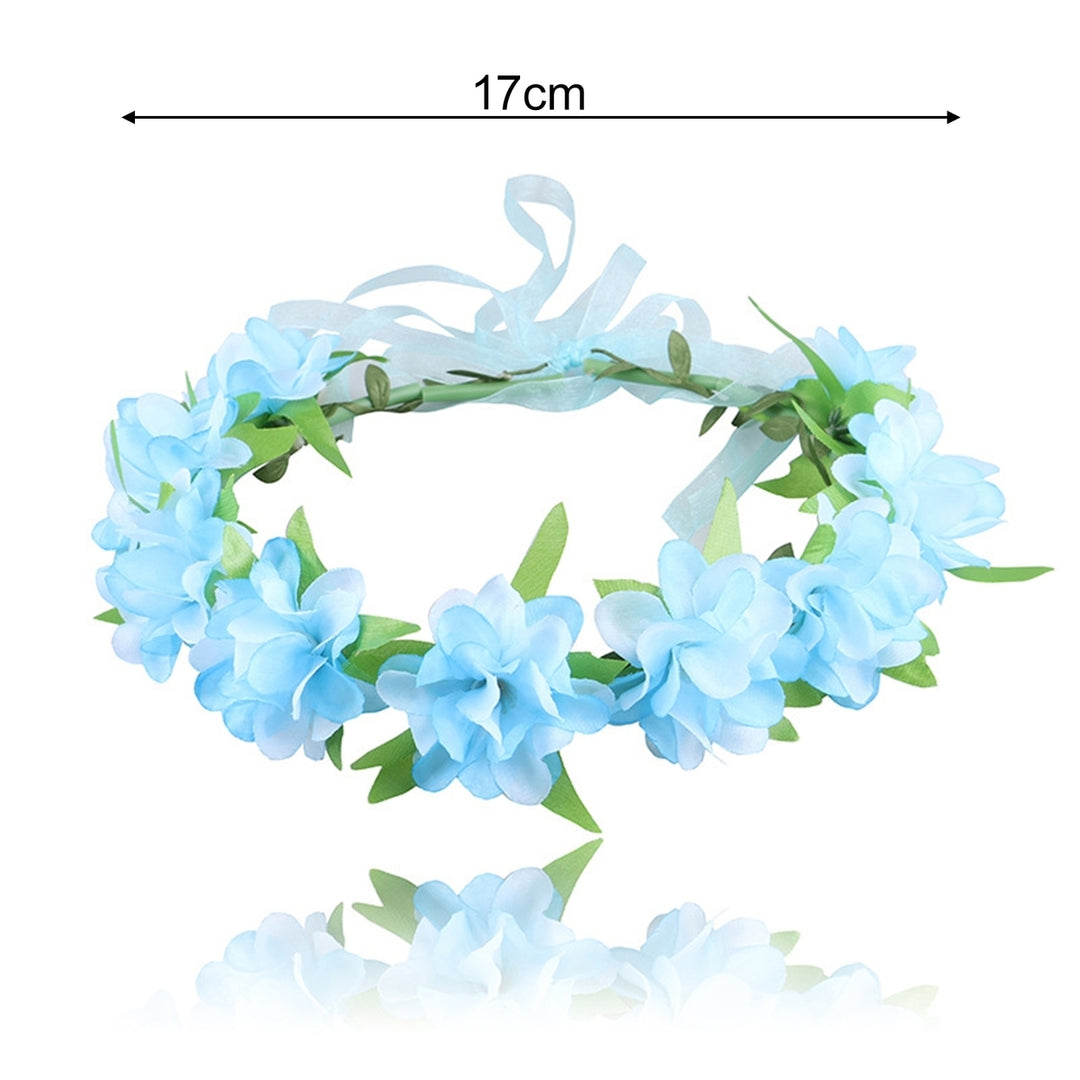 Bridal Wreath Realistic Looking Highly Simulated Fabric Bridal Hair Garland Headpiece Headwear Decor for Girl Image 12