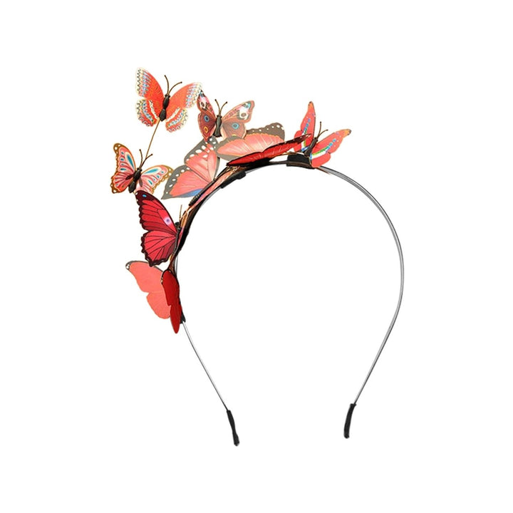 Hair Hoop Long Lifespan  Creative  Plastic Colorful Three-dimensional Butterfly Headband for Birthday Parties Image 1