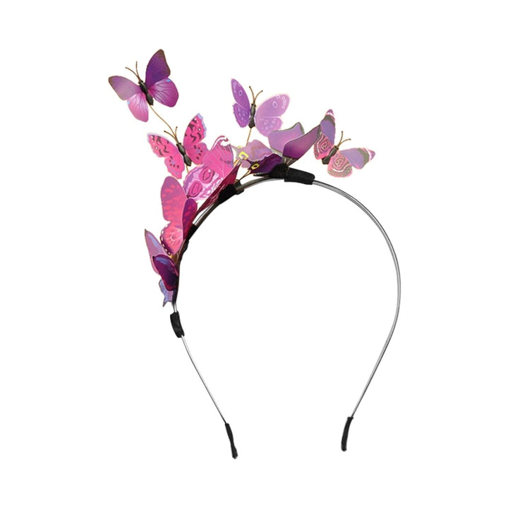 Hair Hoop Long Lifespan Creative Plastic Colorful Three-dimensional Butterfly Headband for Birthday Parties Image 1