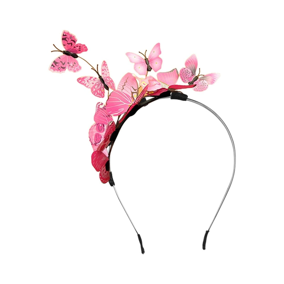 Hair Hoop Long Lifespan Creative Plastic Colorful Three-dimensional Butterfly Headband for Birthday Parties Image 9