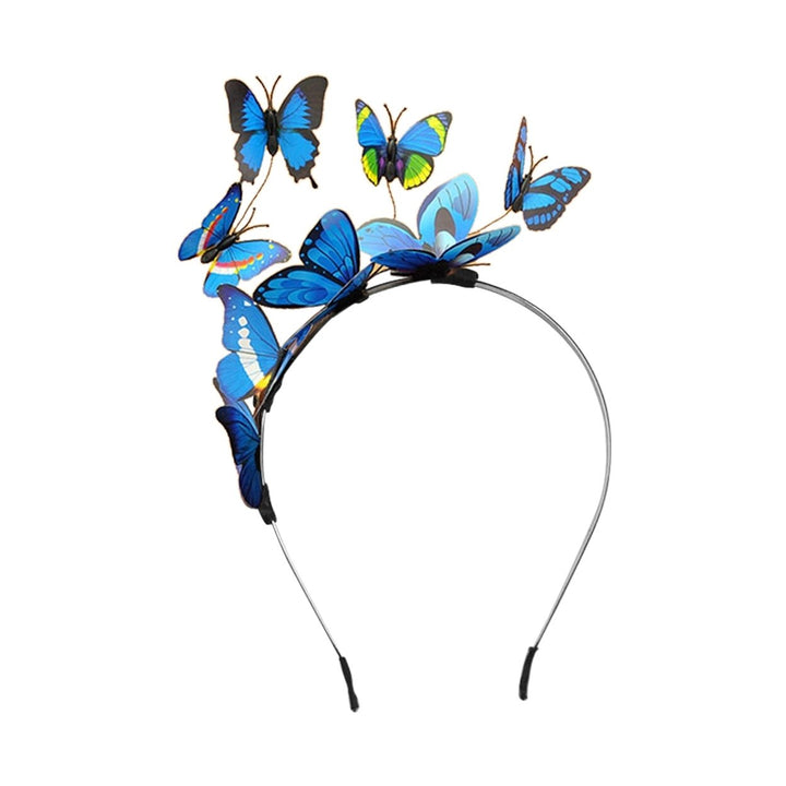 Hair Hoop Long Lifespan  Creative  Plastic Colorful Three-dimensional Butterfly Headband for Birthday Parties Image 1